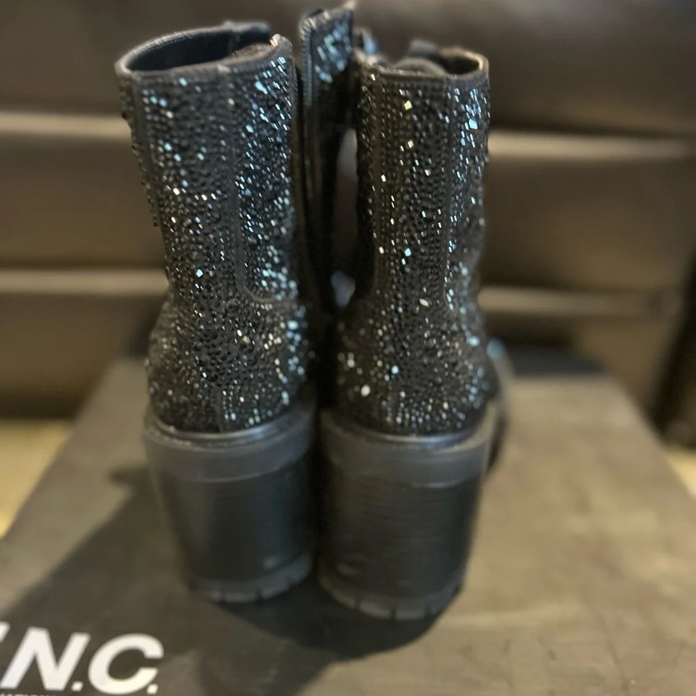 INC Black Glitter Boots - Picture 4 of 8